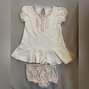 Eotton Certified Organic Cotton Shirt dress with Ruffles & Bottoms